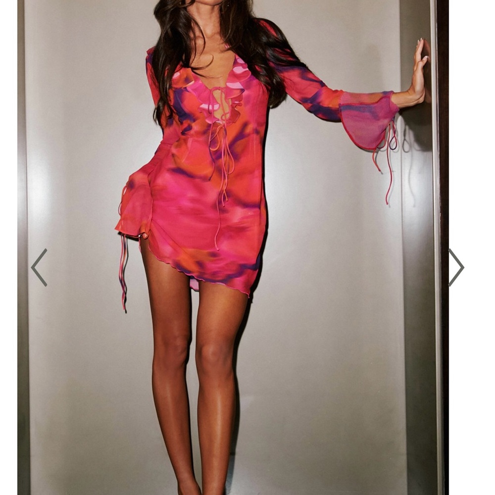 Showpo Pink and Orange Mini Dress